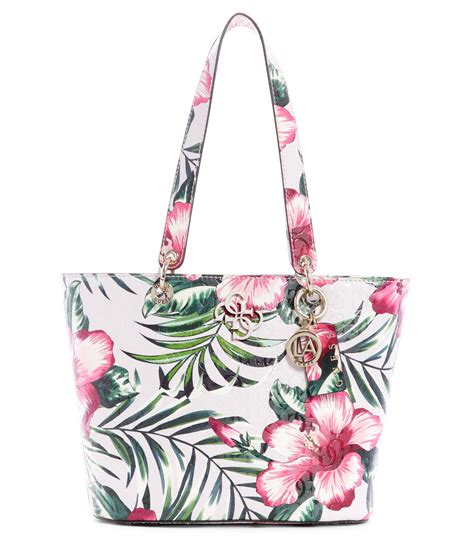 bolsas guess con flores rojas